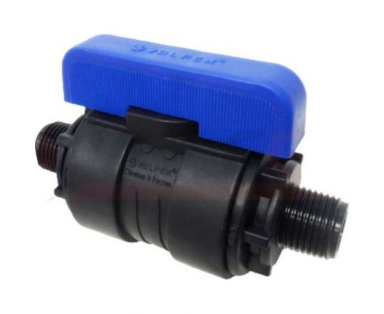 Компрессионный шаровой кран VALFEX ПНД НР/НР резьба разборный 1"-1"Ду20 1210220100100 