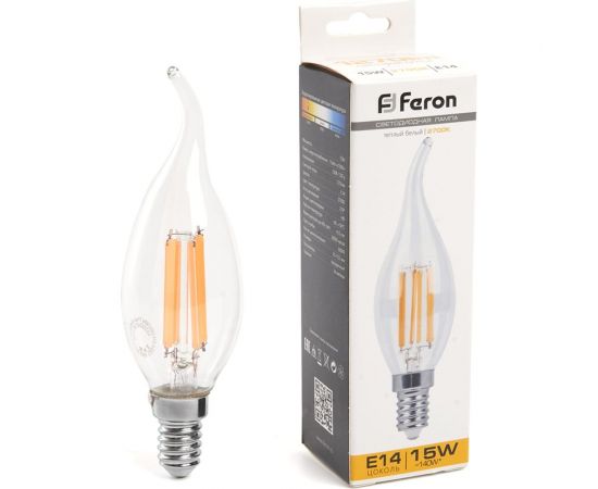 Светодиодная лампа FERON LB-718 Свеча на ветру E14 15W 2700K 38261 