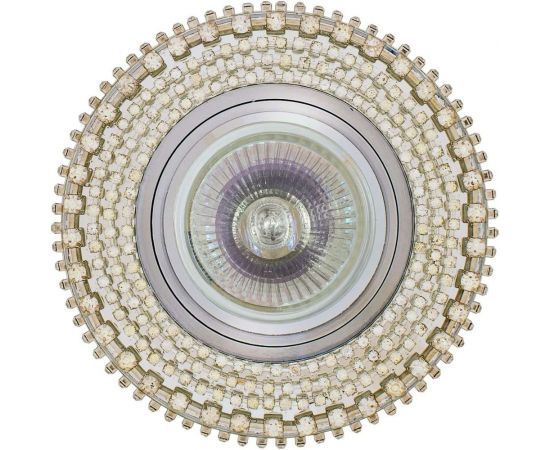 Встраиваемый светильник De Fran MR16 хром зеркальный+стразы прозрачные, FT 515 