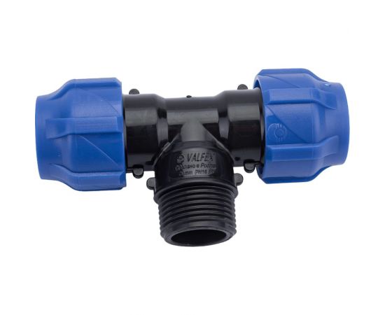 Компрессионный переходной тройник VALFEX ПНД, с наружной резьбой, 20-3/4""-20 1210022003420 