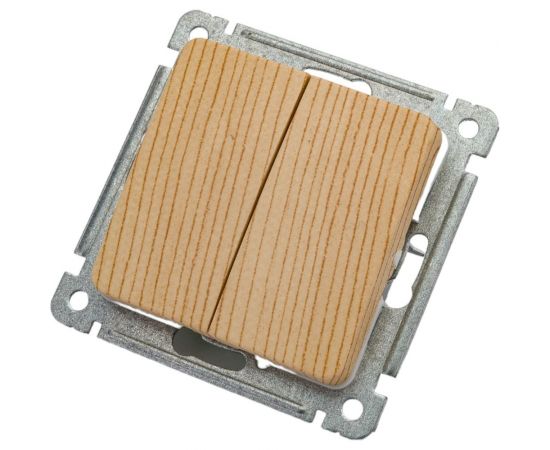 Механизм двухклавишного выключателя HEGEL сосна ВС10-451-02 