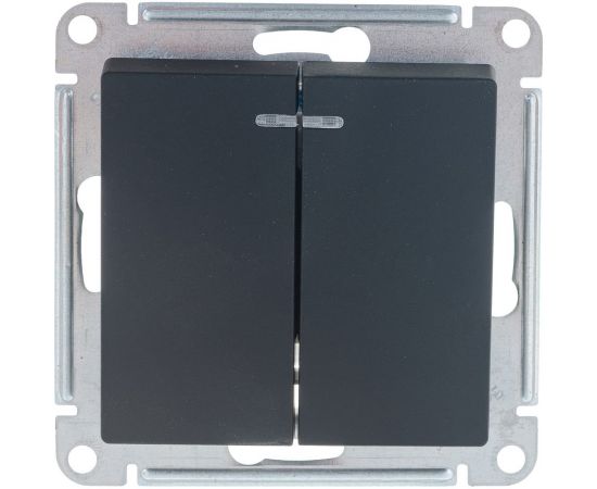 2-клавишный выключатель Schneider Electric ATLASDESIGN с подсветкой, 10АХ, КАРБОН ATN001053 