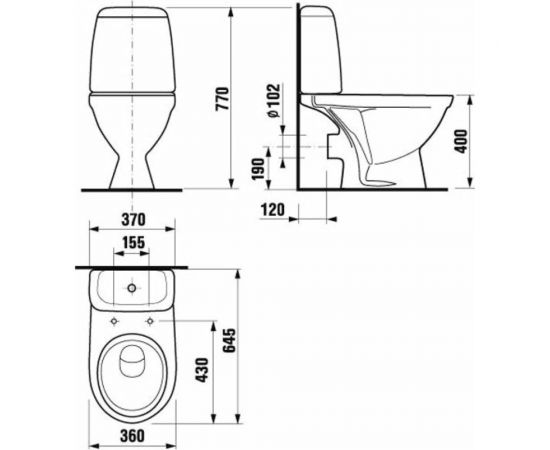 Комбинированный унитаз JIKA BALTIC универсальный выпуск нижний подвод воды 2428.6.000.242.1 00000012648 – изображение 2