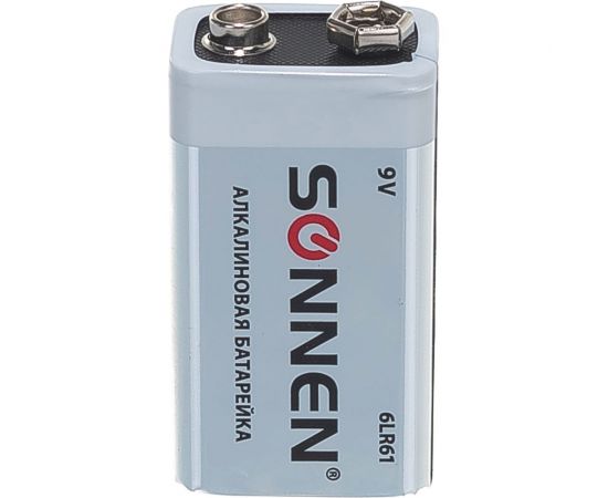 Батарейка SONNEN Alkaline, Крона алкалиновая, 1 шт., в блистере, 451092 – изображение 2