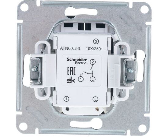 2-клавишный выключатель Schneider Electric ATLASDESIGN с подсветкой, 10АХ, КАРБОН ATN001053 – изображение 2
