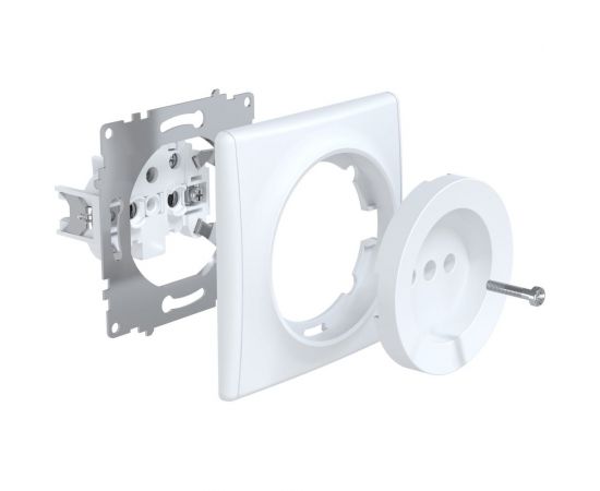 Розетка без заземления OneKeyElectro, винтовые контакты, цвет белый 1E10301300 2172766 – изображение 2