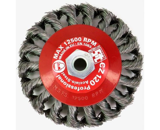 Щетка коническая жгутовая для УШМ 120 мм, M14, проволока сталь 0.50 мм SIT 0315 – изображение 2