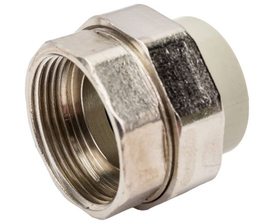 Разъемная муфта ПОЛИТЭК с внутр.рез. 32x1 1/4 PPR, серый 9801003214с – изображение 2