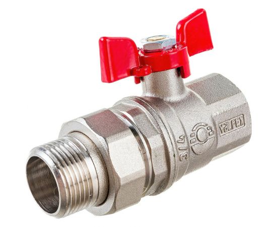 Шаровой кран VALFEX PREMIUM для воды, с американкой, 3/4"" ВР/НР, бабочка VF.227.NB1.034.PREMIUM – изображение 2