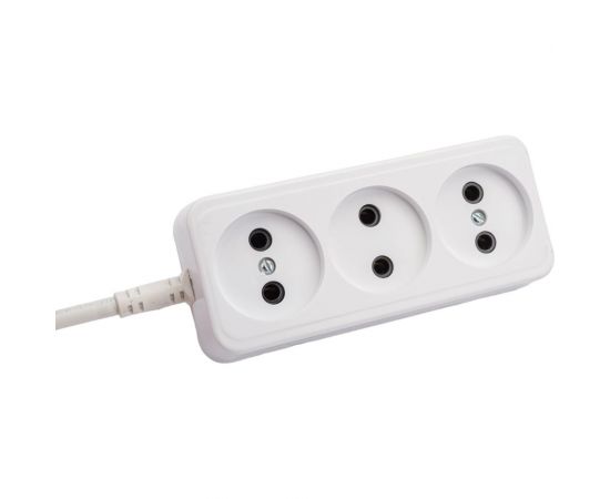 Удлинитель ООО Ливны-Электро У6-716 трехместный пластик АБС провод ПВС 2*1 L=5м У 782 – изображение 3