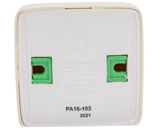 Одноместная розетка HEGEL с изолирующей пластиной, слоновая кость РА16-103-01 – изображение 3