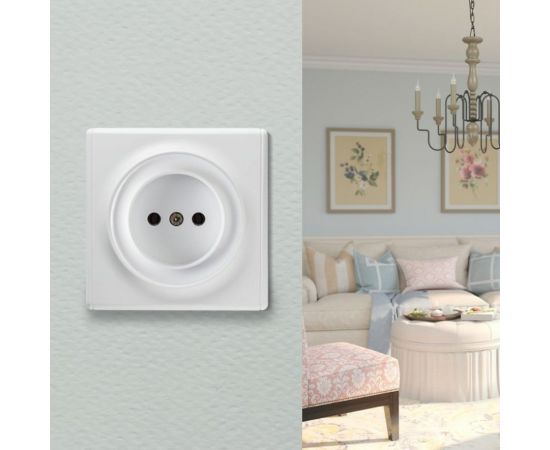 Розетка без заземления OneKeyElectro, винтовые контакты, цвет белый 1E10301300 2172766 – изображение 3