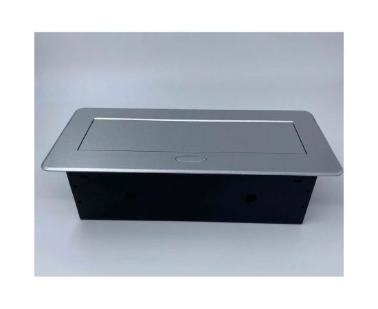 Выдвижной встраиваемый блок розеток Inrior выдвижная розетка, на 2 EURO розетки, 2 RJ45 и 2 USB-A+C, серый, TORO-55-80 – изображение 3