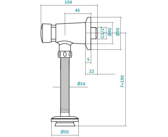 Кран для писсуара Santek ГАЛА, нажимной 1.WH30.2.089, 00000042692 – изображение 3