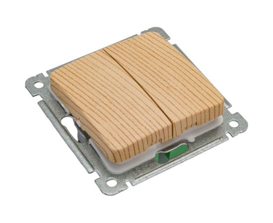 Механизм двухклавишного выключателя HEGEL сосна ВС10-451-02 – изображение 3