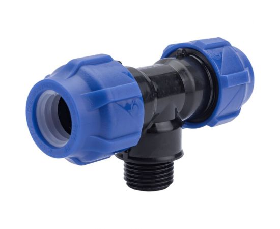 Компрессионный переходной тройник VALFEX ПНД, с наружной резьбой, 20-1/2""-20 1210022001220 – изображение 3