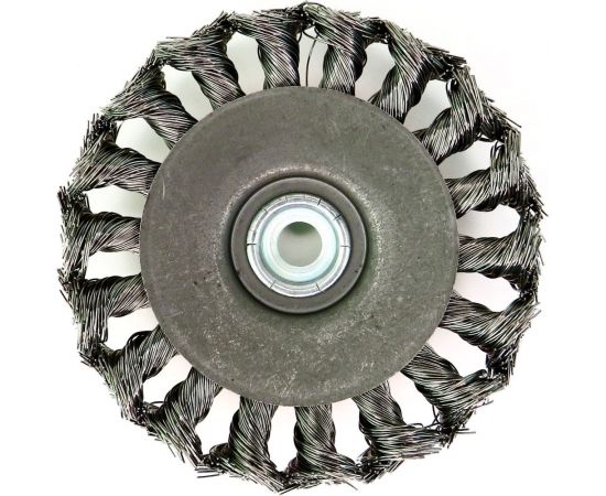 Щетка коническая жгутовая для УШМ 120 мм, M14, проволока сталь 0.50 мм SIT 0315 – изображение 3