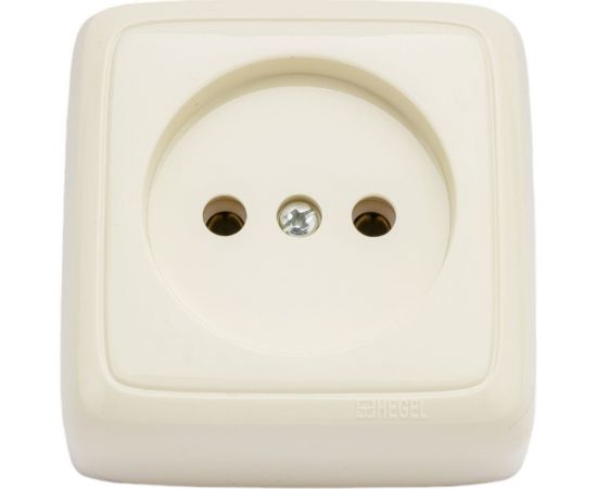 Одноместная розетка HEGEL с изолирующей пластиной, слоновая кость РА16-103-01 – изображение 4
