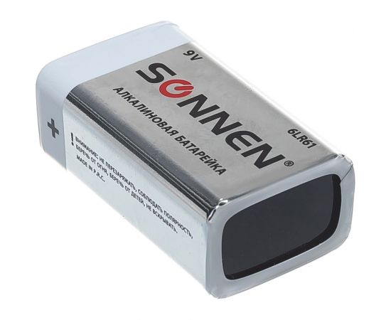 Батарейка SONNEN Alkaline, Крона алкалиновая, 1 шт., в блистере, 451092 – изображение 4