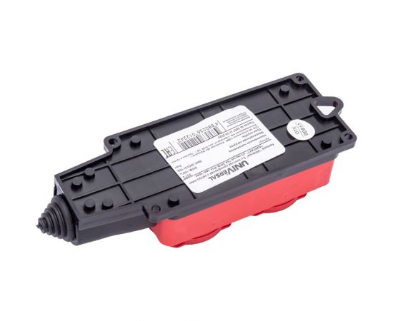 2-х местная однофазная колодка UNIVersal с заглушками компакт c заземлением каучук 16А 250В ip44 цвет красный еврослот 3072 – изображение 5