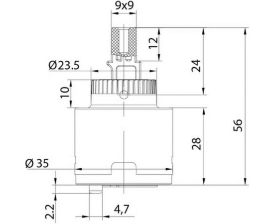 Керамический картридж для смесителя IDDIS 35 мм., без ножек 999C35D0SM – изображение 7