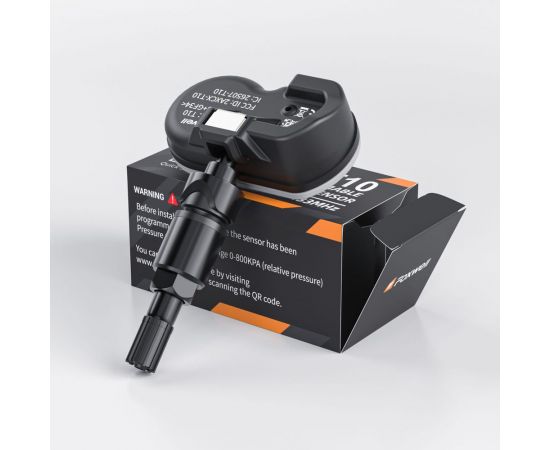 Универсальный датчик давления в шинах Foxwell T10 металлический, чёрный T10B 
