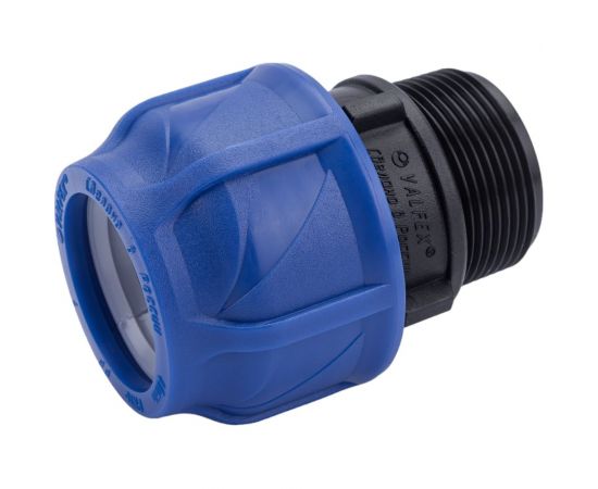 Компрессионная соединительная муфта VALFEX ПНД, с наружной резьбой, 40x1 1/2"" 121001140112 