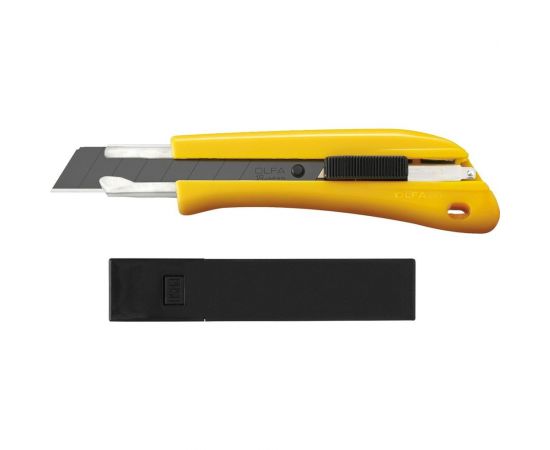Нож с выдвижным лезвием OLFA 18мм, с автофиксатором, в комплекте с лезвиями 10 шт, OL-BN-AL/BB/10BB 