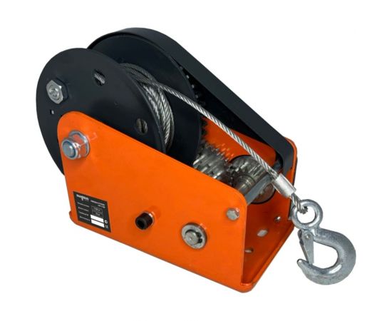 Ручная барабанная лебедка с тормозом Magnus Profi LRT-1100 1100 кг, канат 10 м SZ059381 – изображение 2