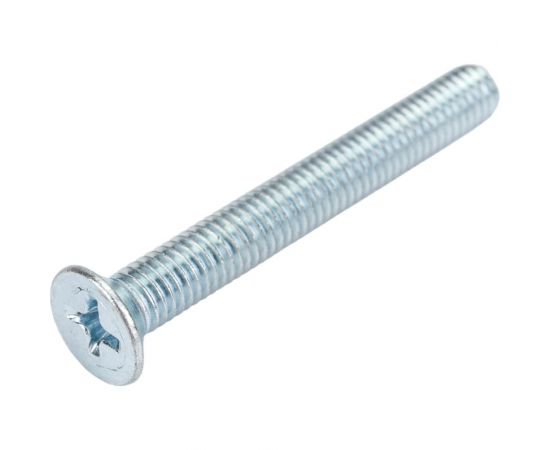 Винт Стройбат пот. DIN 965 М5x40 белый цинк 60 шт 106271 – изображение 2