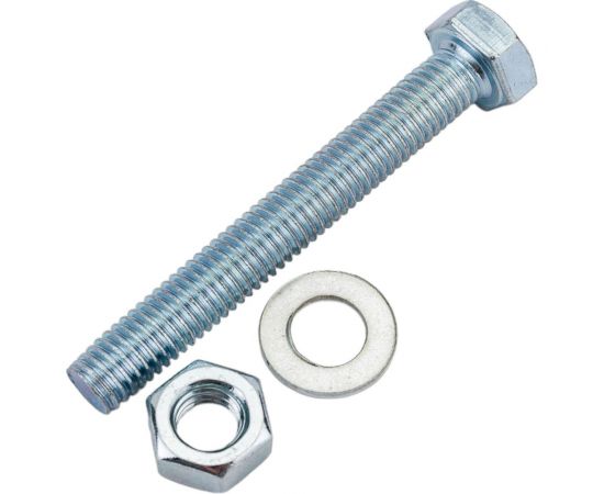 Болт Невский Крепеж DIN 933, с шестигранной головкой, оцинк., М8x60 + гайка + шайба 4 шт. 812724 – изображение 2
