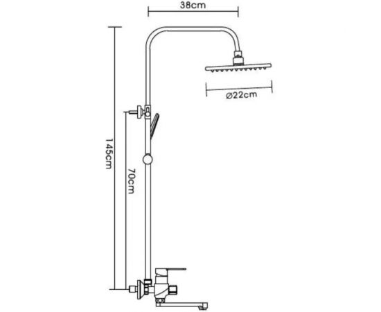 Душевая система FRAP 35к F2441 лейка "Тропический душ" белый хром 538825 – изображение 2