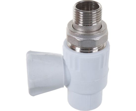 Шаровый кран VALFEX белый, 20х1/2 дюйма НР, прямой для радиатора 10149020 007-7675 – изображение 2