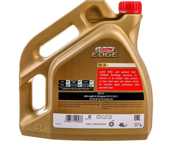 Моторное масло Синтетическое EDGE 5w30 LL, 4 л Castrol 15669A – изображение 2