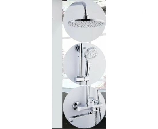 Душевая система FRAP 35к F2441 лейка "Тропический душ" белый хром 538825 – изображение 3