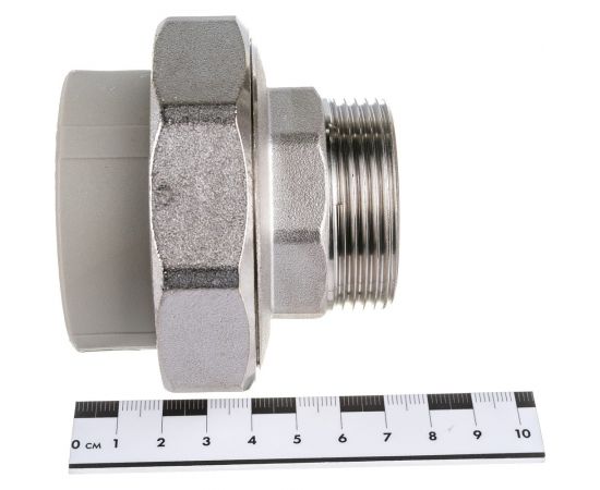 Комбинированная муфта VALFEX PP-R серая, разъемная Дн50х1 1/2 НР 10156040Г 127-0351 – изображение 4