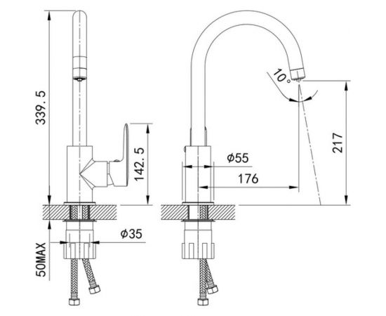 Смеситель для кухни с каналом для фильтрованной воды IDDIS Cuba CUBSBFJi05 – изображение 5