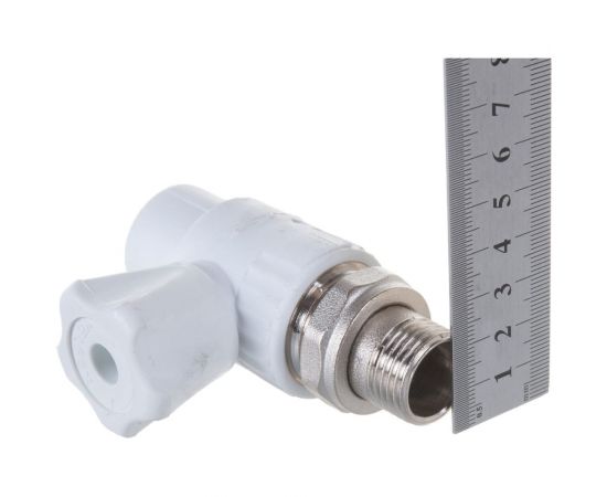 Шаровый кран VALFEX белый, 20х1/2 дюйма НР, прямой для радиатора 10149020 007-7675 – изображение 5