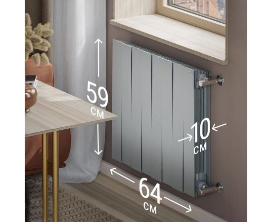 Радиатор Royal Thermo PIANOFORTE 500/Silver Satin - 8 секций – изображение 5