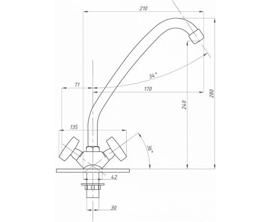 Смеситель для кухни Профсан ПСМ тип См-МДЦБА PSM-127-80 – изображение 5