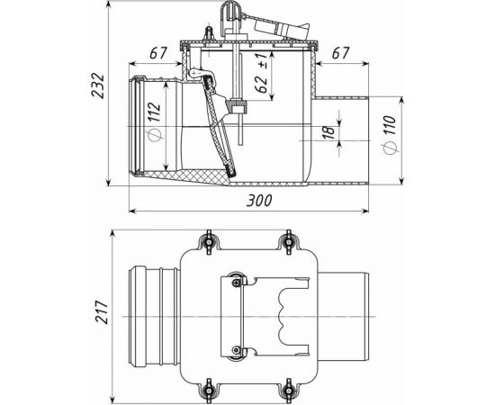 Обратный клапан Татполимер ПП 110 кирп. ТП-85.100 28645 – изображение 6