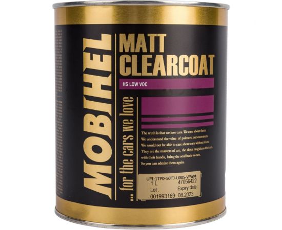 Бесцветный матовый лак MOBIHEL 2К HS low VOC, 1 л 47056422 