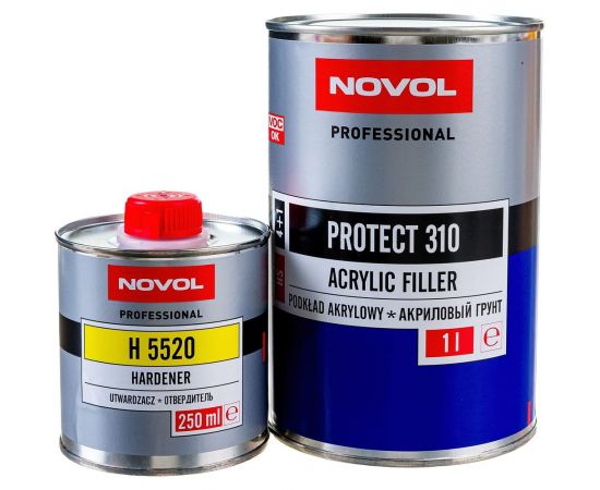 Грунт Novol PROTECT 310 HS 2К акрил. банка 1л с отвердителем 0.2л серый X6122122 