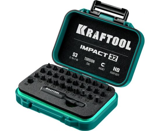 Набор бит ударных торсионных Impact 32 предмета KRAFTOOL 26066-H32 