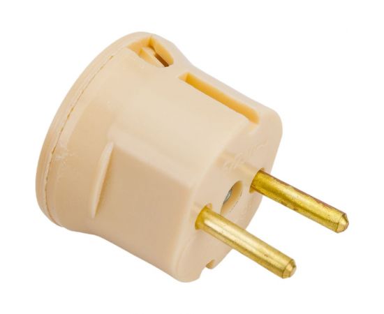 Электровилка ООО Ливны-Электро В6-001 разборная круглая л/ш слоновая кость В 6144л 