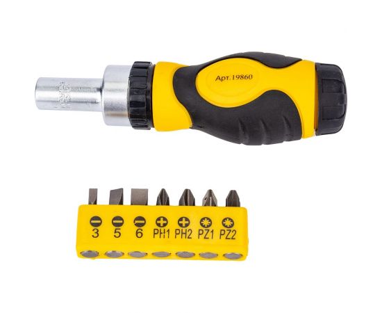 Реверсивная отвертка со вставками 1/4 дюйма 8 предметов Энкор 19860 