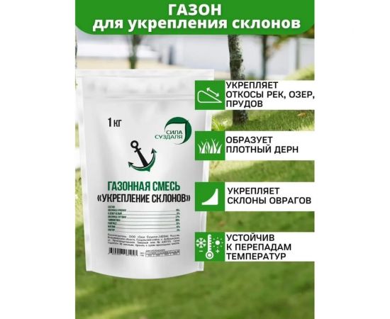 Газонная травосмесь Сила Суздаля Для укрепления склонов 1 кг 4680004061953 – изображение 2