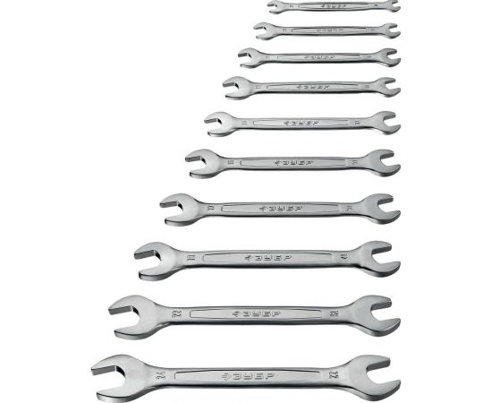 Набор рожковых гаечных ключей 10 шт 6 - 24 мм Зубр 27010-H10_z01 – изображение 2