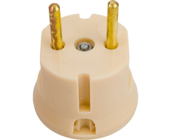 Электровилка ООО Ливны-Электро В6-001 разборная круглая л/ш слоновая кость В 6144л – изображение 2