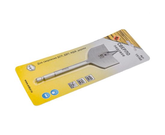 Сверло перовое по дереву 50x152 мм Энкор 19160 – изображение 3